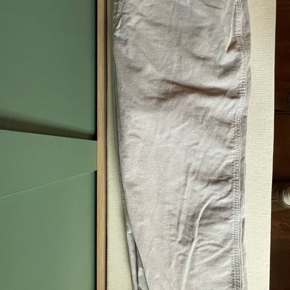 Women's Light grey corduroy Overalls - Classic Casual - Picture 3 of 5